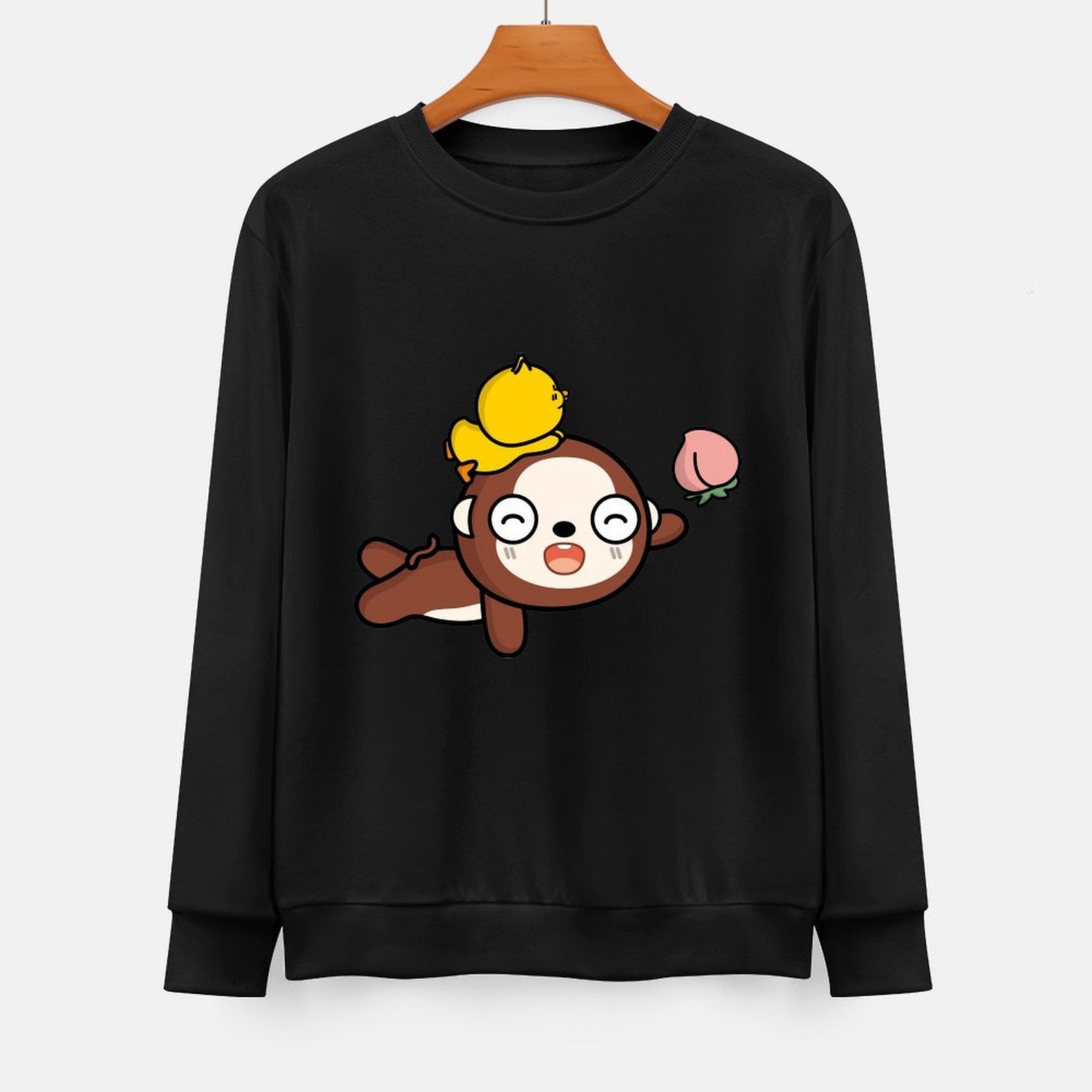 Front Patterned Long Sleeve TopShrink-Resistant EssentialFit